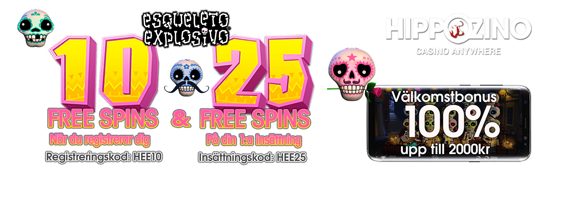 hippozino casino no deposit 10 free spins och välkomstbonus freespins