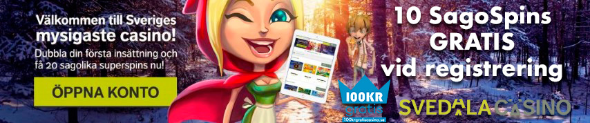 Svedala Casino 10 free spins gratis utan insättning och 20 super spins vid första insättning
