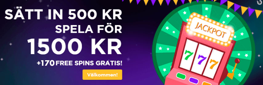 Sir Jackpot Bonus - få upp till 1500 kronor och 170 free spins gratis