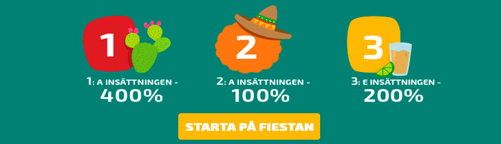 La fiesta casino bonus - få 400% bonus extra upp till 30 000 kr
