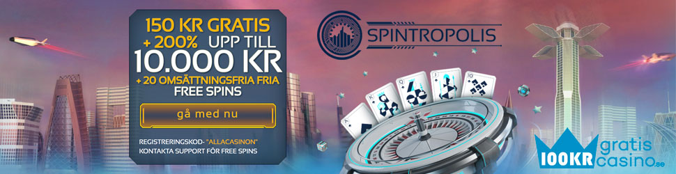 Spintropolis casino no deposit bonus - få 150 kronor gratis utan insättning