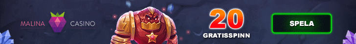 Malina Casino gratis free spins - hämta 20 free spins vid registrering 