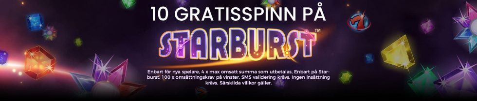 Planet Fruity casino free spins no deposit - 10 gratisspinn på Starburst!