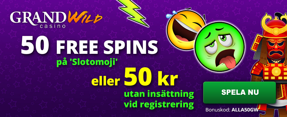 Grand Wild casino no deposit bonus - Hämta 50 kr gratis vid registrering