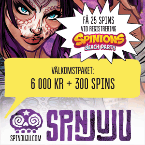 SpinJuju välkomstpaket - 25 free spins utan insätting och 6000 kr i bonus