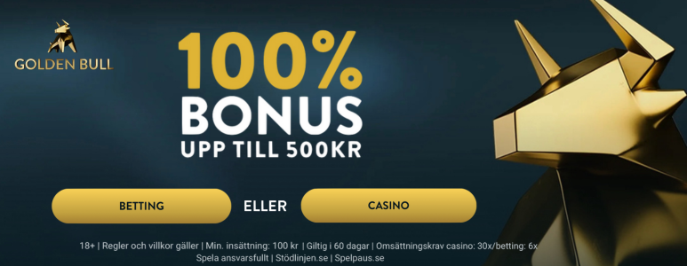 Golden Bull Casino 100 kronor gratis
